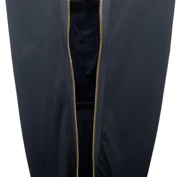 Caribbean Queen Sheath Pencil Dress M Black Backless Sleeveless Gold Zipper Back - Picture 8 of 14